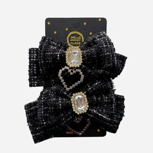 💖2/$25💖 Handmade jirai kei ryosangata tweed bow hair clips